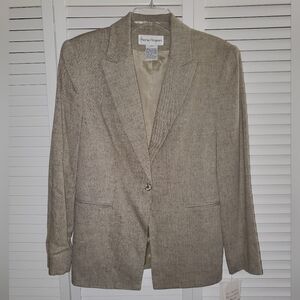 Rena Rowan Beige/Black Tweed Blazer Size 10 NWT
